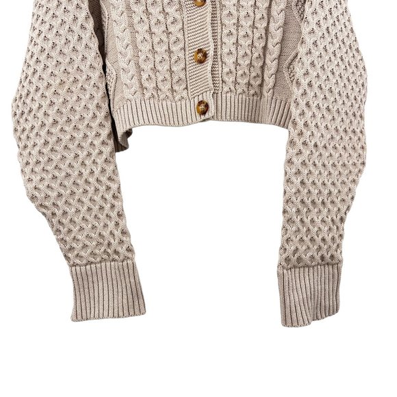 Urban Outfitters Milk It Cable Knit Cropped Cardigan Size 10 - Picture 6 of 10